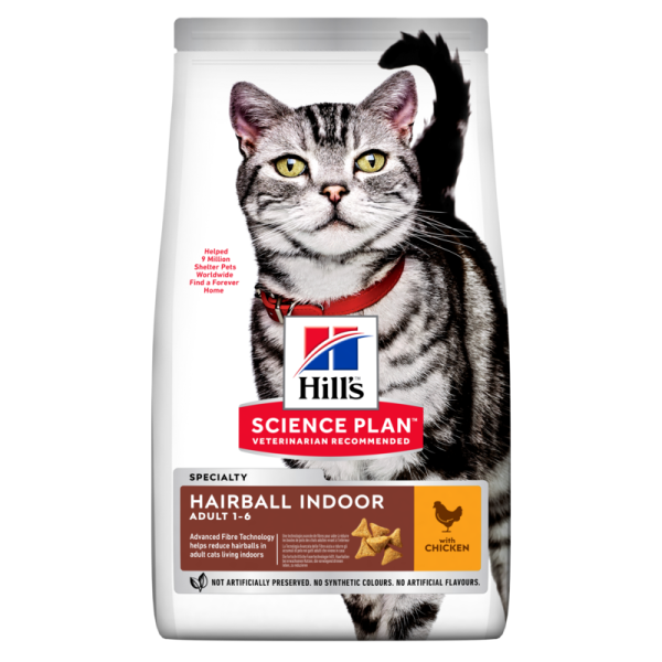 SP Feline Hairball & Indoor Cat Chicken sausas kačių ėdalas su vištiena
